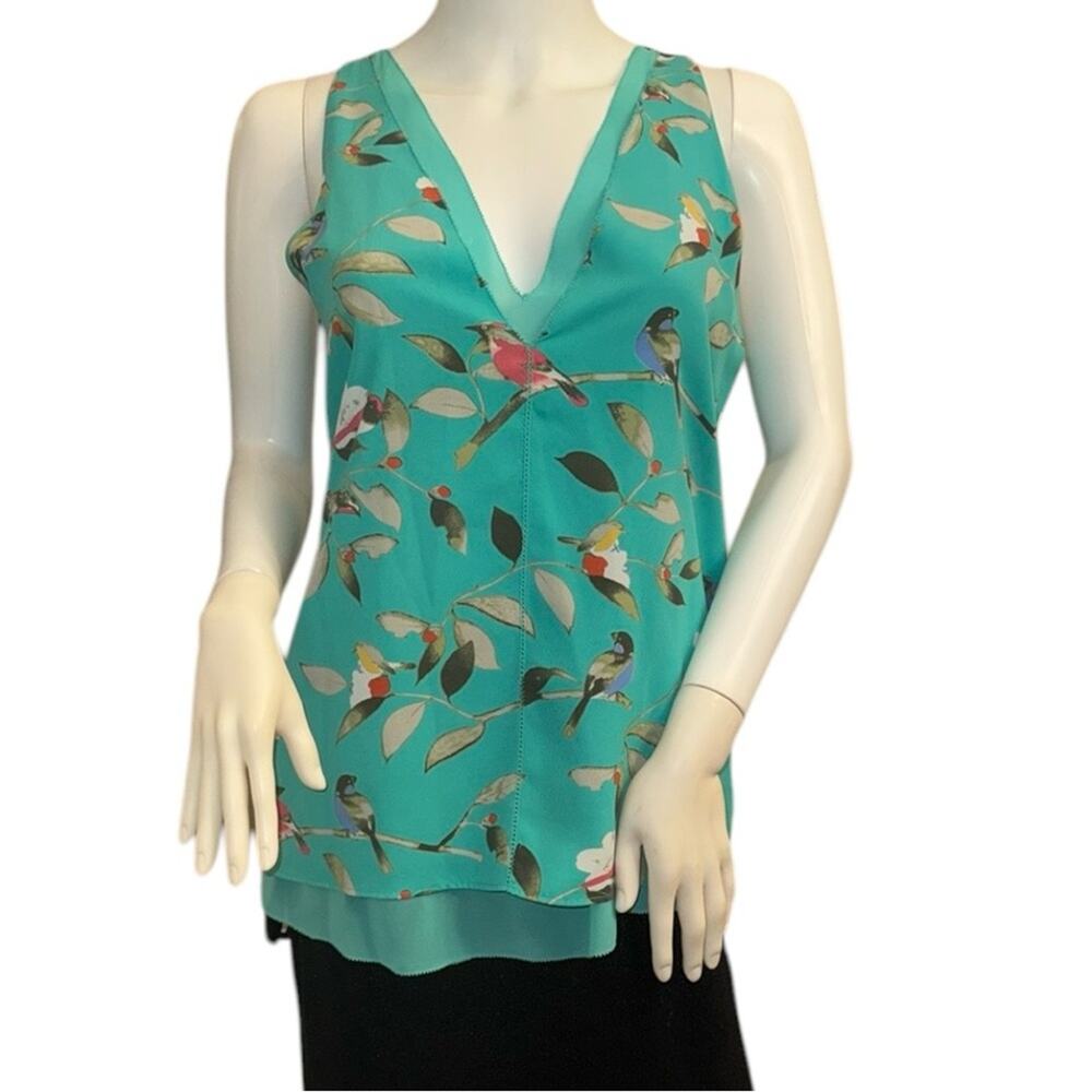 Cooper and Ella Cottagecore Whimsical Soft Girl Bird Print Layered Tank Small